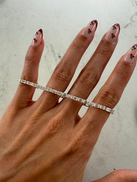14K Yellow Gold Emerald Cut Lab Diamond Tennis Bracelet | 7.1 Carat