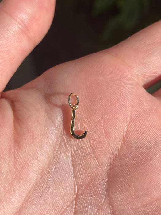 14k diamond letter J initial pendant