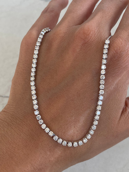 14K White Gold 4.1 CTW Natural Diamond Necklace