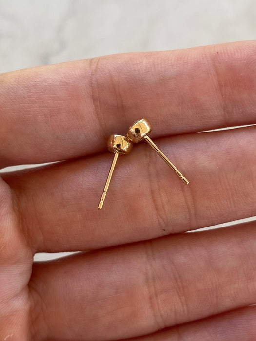 18K Gold Natural Diamond Bezel Stud Earrings – 0.36 TCW