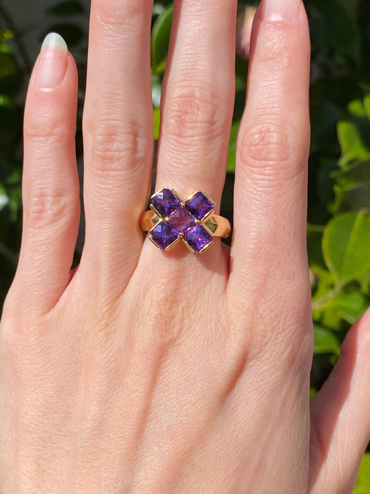 14k amethyst x ring size 7.25