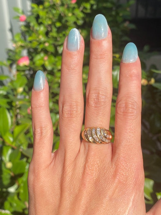 18k diamond baguette ring size 6.75