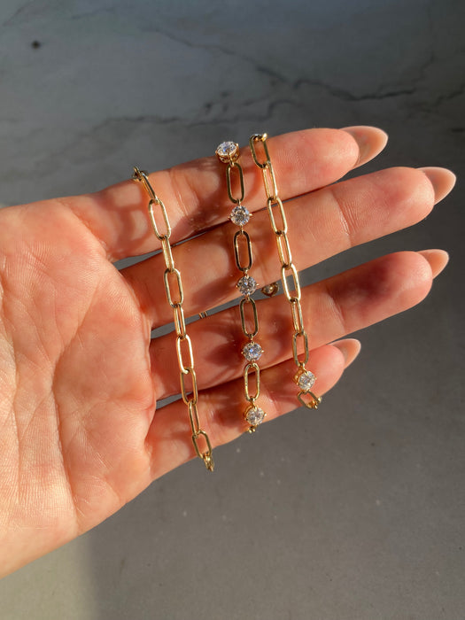 14K 4.40 CTW Lab Diamond Paperclip Necklace