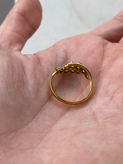 Vintage 18K Natural Diamond Swirl Ring – 1.00 TCW