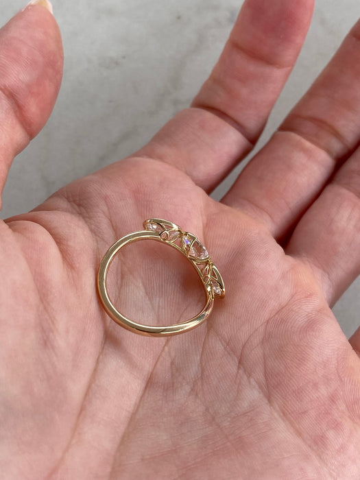14K Gold Three Oval Lab Diamond Ring | 1.63 TCW