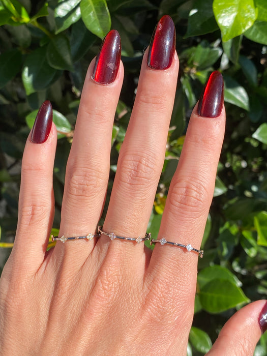 14k black diamond diamond shape eternity ring size 7