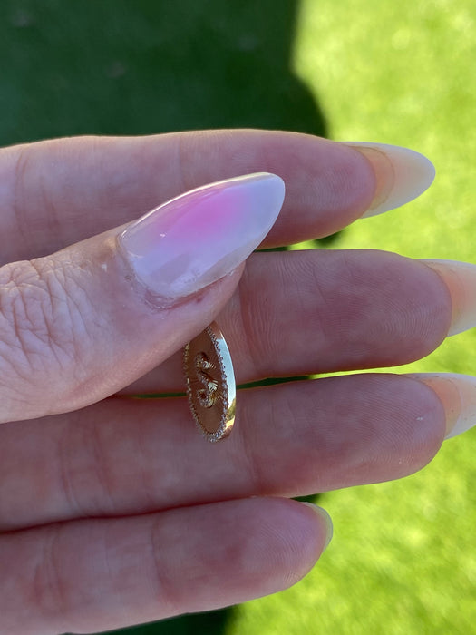 14K Gold Fluted Diamond Initial Pendant Letter J M S