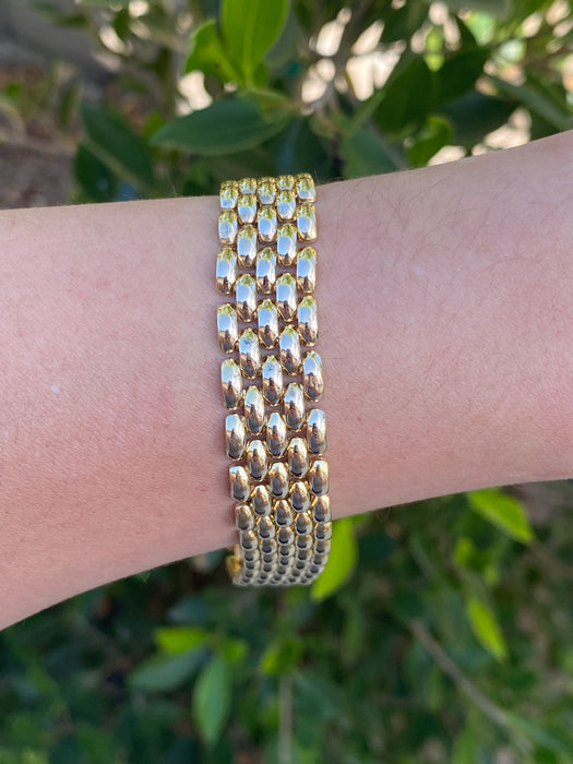 Vintage 14K Gold Panther Link Bracelet