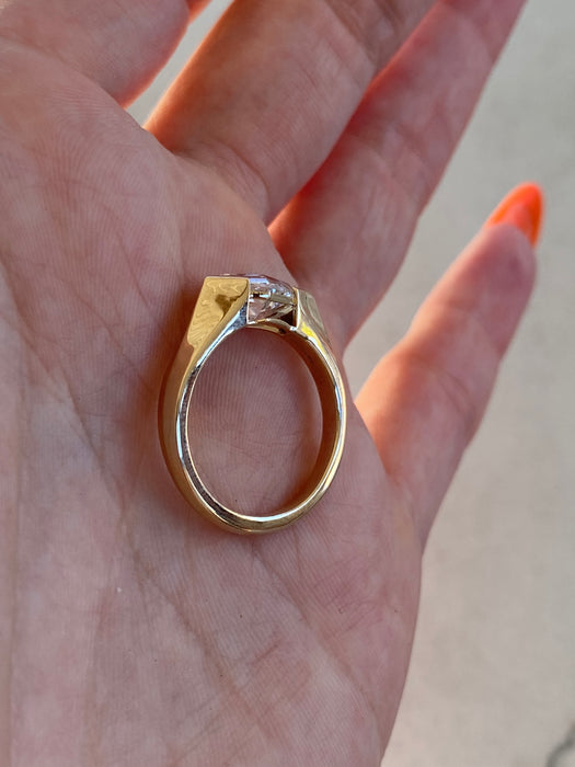 14K Gold IGI Certified 1.59 Carat Kite Cut Lab Diamond Ring