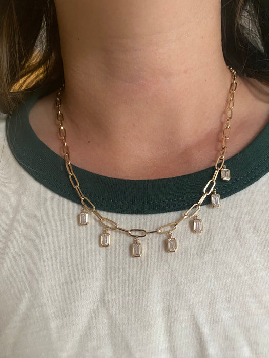 14K 3.7 TCW Lab Diamond Paperclip Necklace