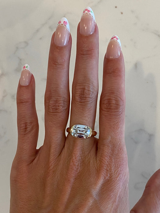 14K Gold Old Mine Cut Elongated Cushion Lab Diamond Ring – 4.05 Carat IGI Certified