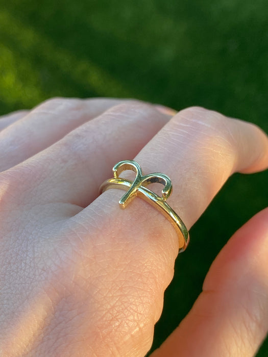 14k Aries zodiac ring size 6