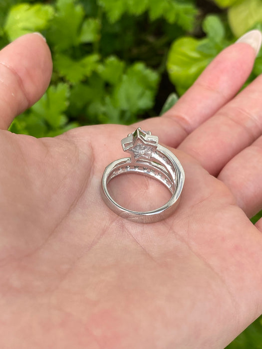 Vintage Platinum 900 Shooting Star Diamond Ring