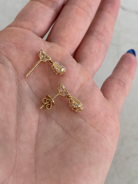14K 2.9 TCW Bezel-Set Lab Diamond Radiant Drop Earrings