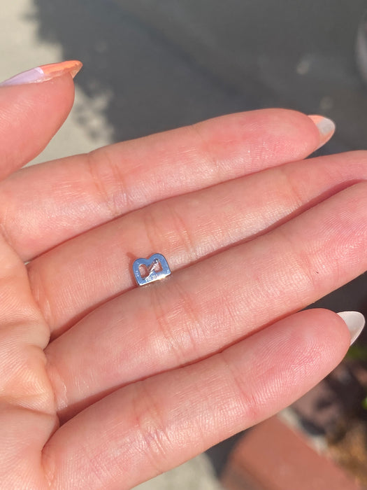 14k white gold black diamond initial letter B single stud earring