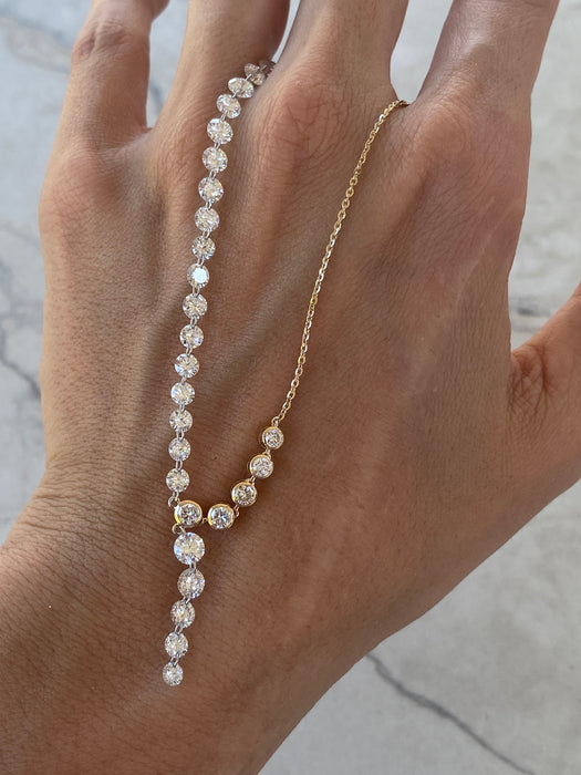 14K 6.7 TCW Lab Diamond Lariat Necklace