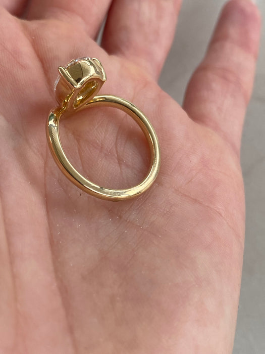 18K Gold 2.01 Carat Pear Lab Diamond Ring