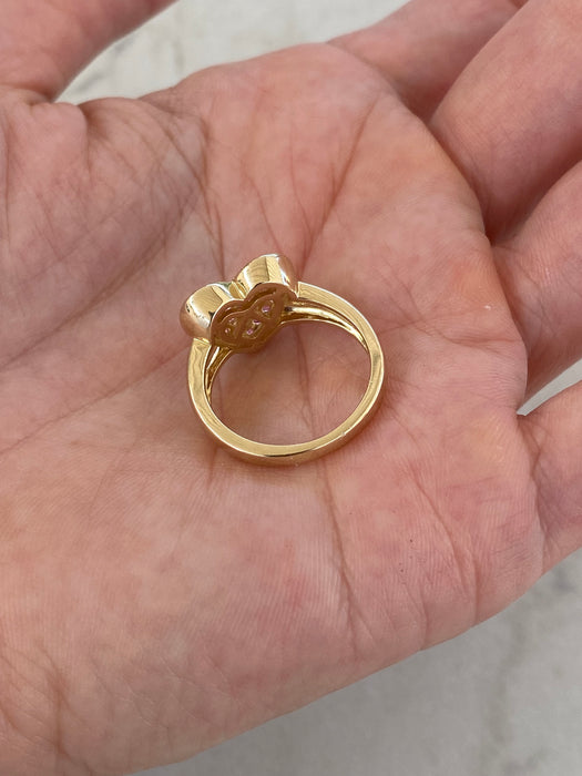 Vintage 10K Gold Pink Sapphire Heart Ring –Size 5.75