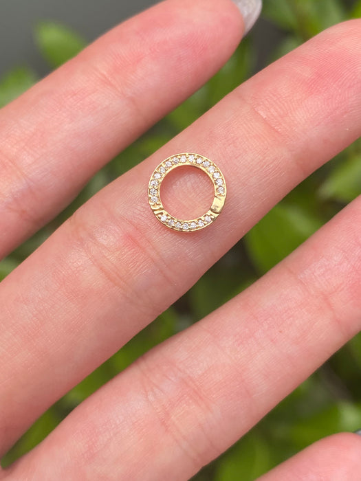 14k solid charm connector