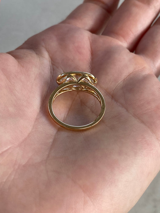14K Double Bezel East-West Lab Diamond Oval Ring – 3.12 TCW