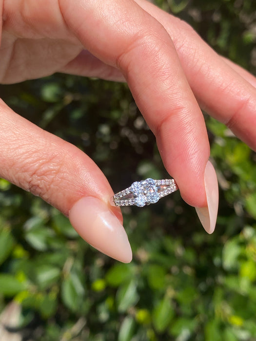 Vintage Platinum 900 Diamond Flower Ring – 0.51 TCW Natural Diamonds – Size 5.5