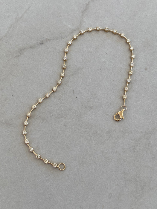 14K Gold Diamond Station Bracelet