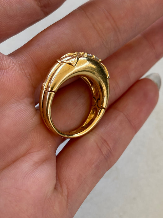 Vintage 18K Gold Convertible Diamond Ring – Hidden Diamond Reveal