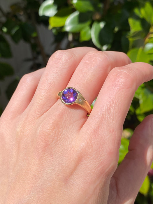 14k amethyst and diamond ring size 7