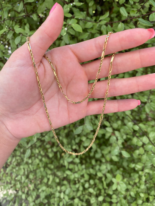 14k barrel rope chain necklace