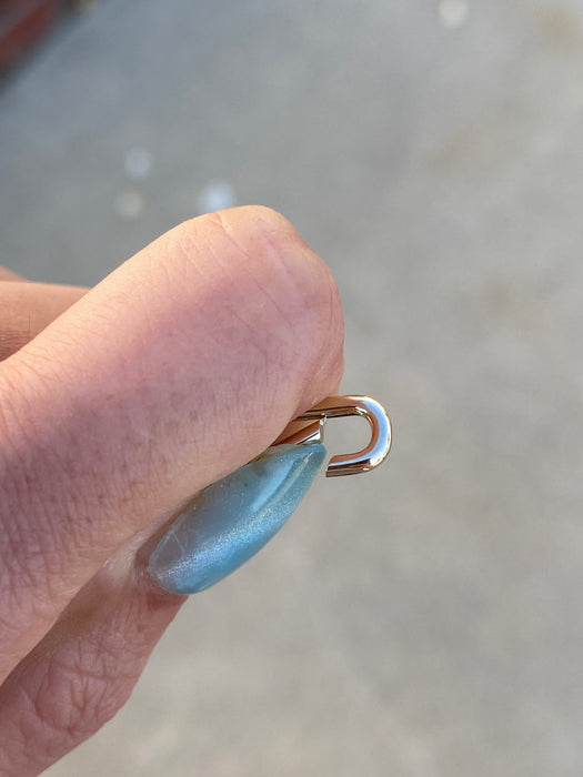 14k oval paperclip connector charm