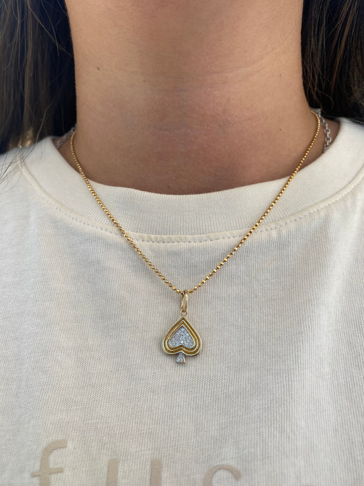 Vintage 18K Diamond Cut Bead Chain Necklace