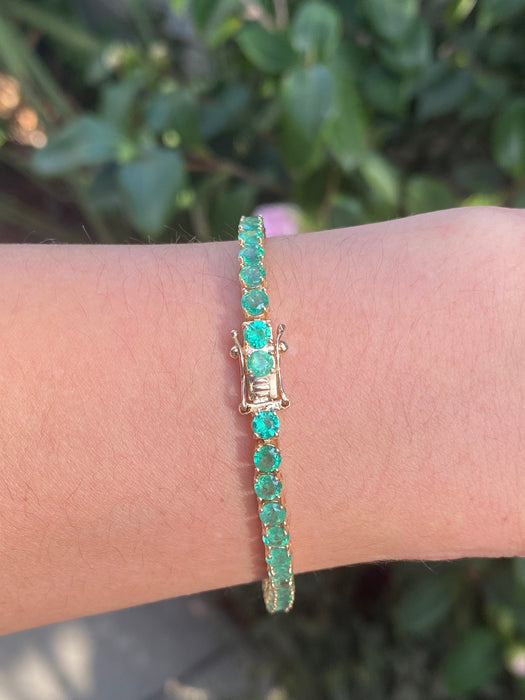 14k emerald tennis bracelet 7”