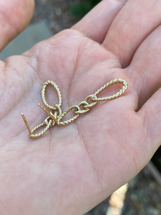 14k twisted croissant diamond earrings