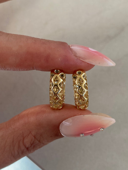 14K Gold Natural Diamond Hoop Earrings – 1.20 TCW