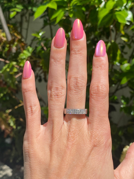 Vintage Platinum Invisible Set Diamond Ring