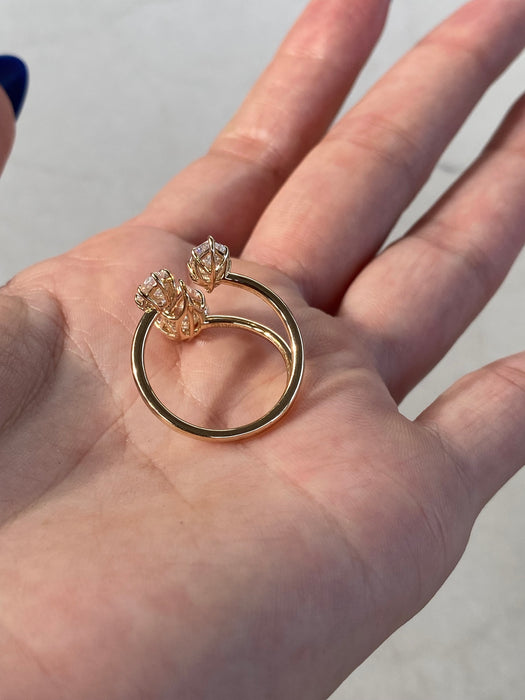 14K 3.15 TCW Step-Cut Lab Diamond Ring