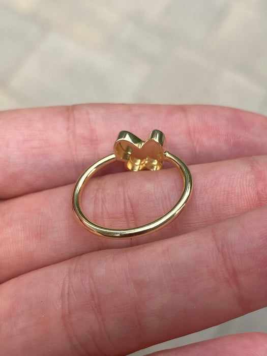 10k Fluted Rainbow Butterfly Ring