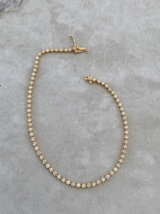 Vintage 18K Gold Natural Diamond Tennis Bracelet 1.00 TCW