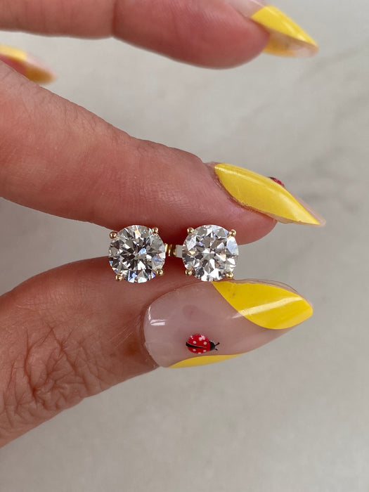 14K Yellow Gold Lab Diamond Stud Earrings – 2.0 CTW