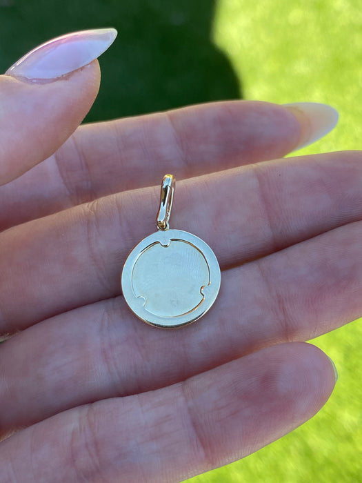 14K Gold Fluted Diamond Initial Pendant Letter J M S