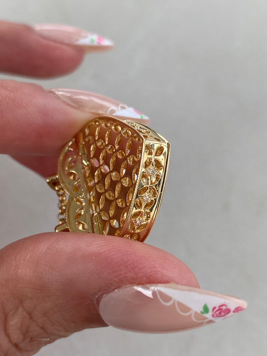 Vintage 18K Gold Natural Diamond Purse Articulating Charm