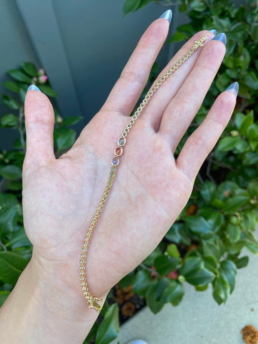 14K Sapphire & Emerald Tennis Bracelet – 3.75 TCW