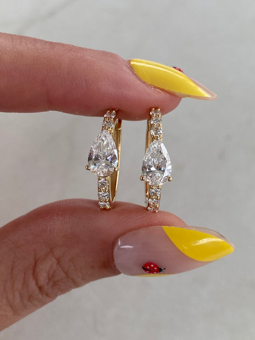 14K Gold Lab Diamond Hoop Earrings – 1.60 CTW