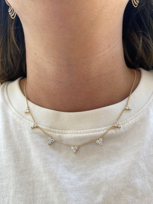 14K Gold 1.6 Carat Lab-Grown Diamond Station Necklace