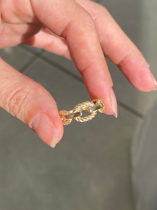 14k buckle croissant ring size 7