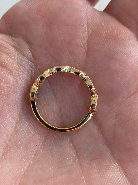 14K Gold East-West Marquise Lab Diamond Bezel Band Ring