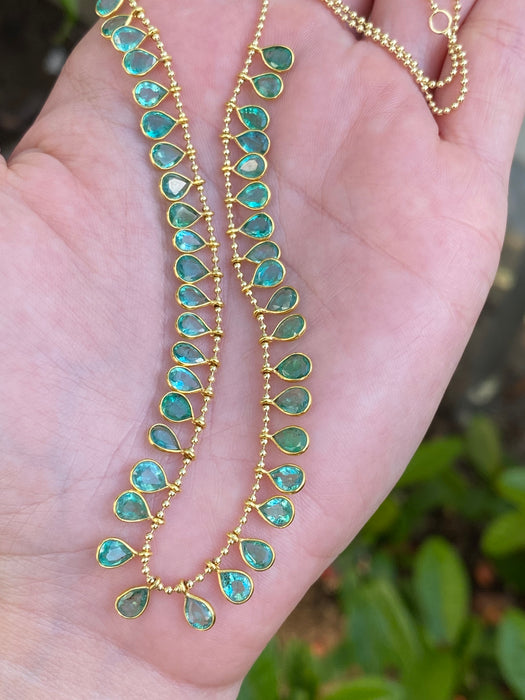 14k emerald bead necklace 18”