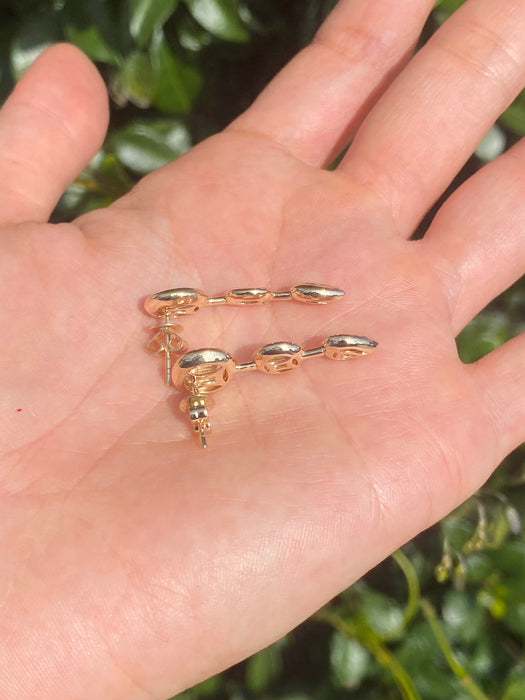 14k lab 2.2 carats diamond chunky bezel set earrings