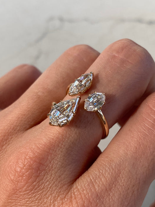14K 3.15 TCW Step-Cut Lab Diamond Ring
