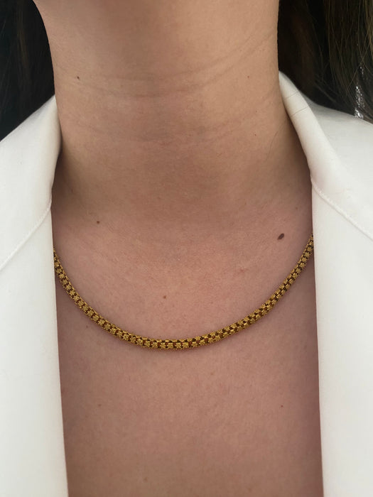 18k star barrel necklace 14.5”